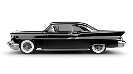Black car isolated on white background