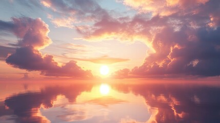 Fototapeta premium Stunning horizon scenes featuring twilight and dawn with soft clouds and the natural beauty of the sun