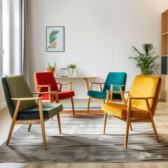 Mid century scandinavian interior design of modern 