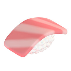 斜めから見たマグロ(中トロ)の握り寿司の3Dイラスト