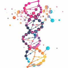 Stylized Graphic of a Colorful DNA Double Helix