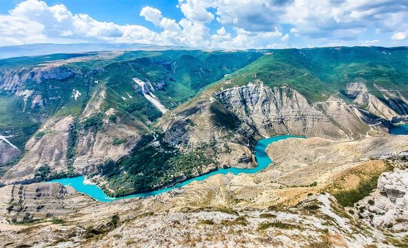 The Sulak Canyon is a steep-sided deepest canyon in Europe carved by the Sulak River in Dagestan, Russia	