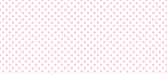 Seamless pattern with pink dots in white background