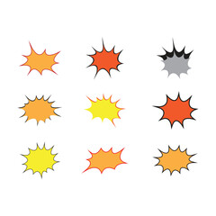 Comic explosion speech bubble vector shapes