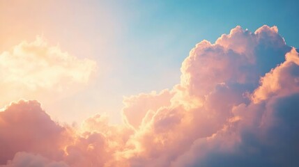 Soft Pastel Clouds Against a Vibrant Sky