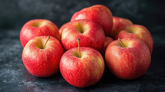 Cosmic crisp apples displayed against a dark backdrop