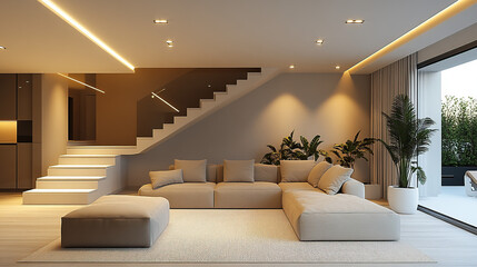 Fototapeta premium Modern building living room