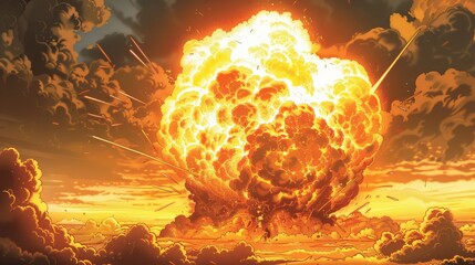 Vibrant comic book style explosion background with bright colors and dynamic effects