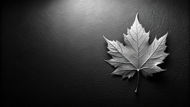 Silhouette of a leaf on a black amoled wallpaper background