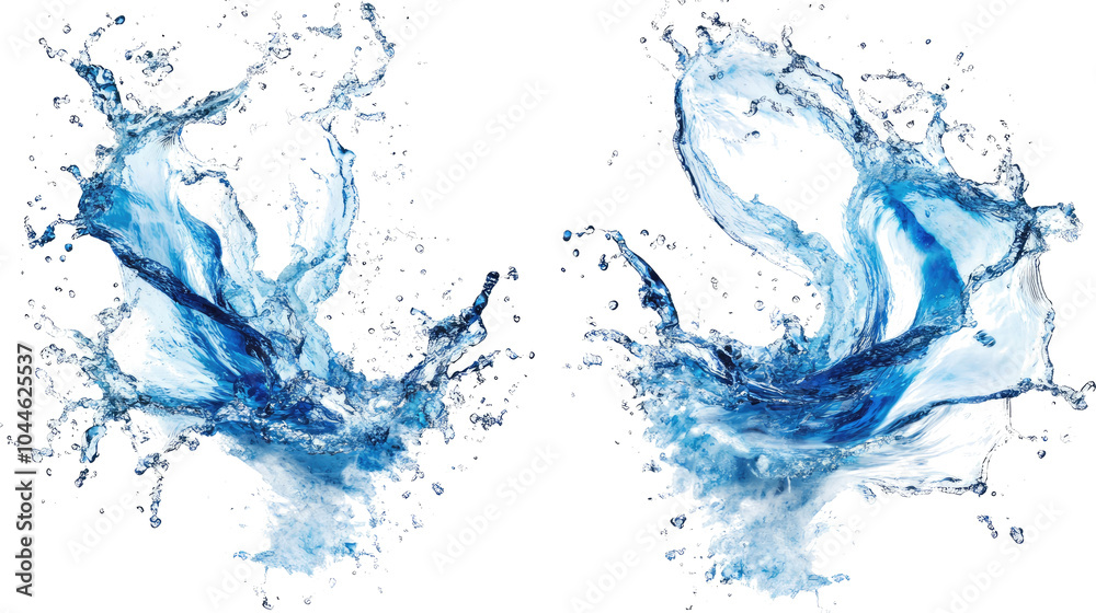 Poster dynamic water spills and puddles displaying refreshing splashes generative ai