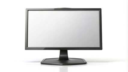 Fototapeta premium Silhouette of a monitor on ground isolated on white background