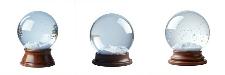 Snow globes, decorative glass orbs