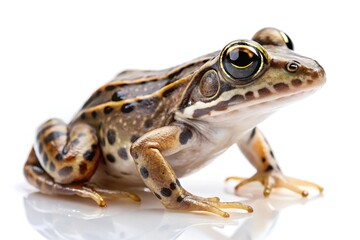 Fototapeta premium Silhouette of a pickerel frog tadpole on white background