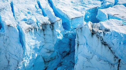 Naklejka premium Glacial Crevasses in Stunning Ice Landscape