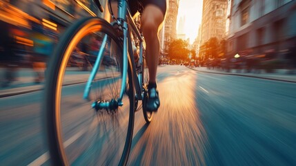 Naklejka premium Cyclist in Motion