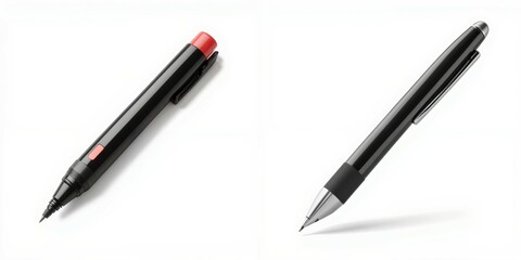 Naklejka premium Stylish pens on white isolated background