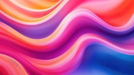 An abstract, colorful wave pattern with flowing curves in bright colors like pink, orange, and blue, providing a dynamic and energetic feel for creative presentations