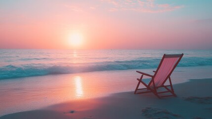 Simple pleasures personal Serene Beach Chair at Sunset for Relaxation and Escape