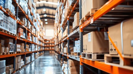 Warehouse packed with holiday packages signifying peak season in logistics and distribution