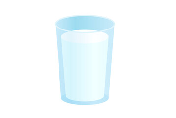 コップに入った牛乳のイラスト