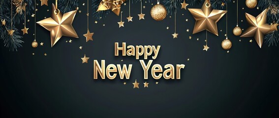 Happy new year 2025 with luxury golden thin numerals on white background.