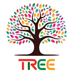 Obraz premium Tree with colorful leaves. 