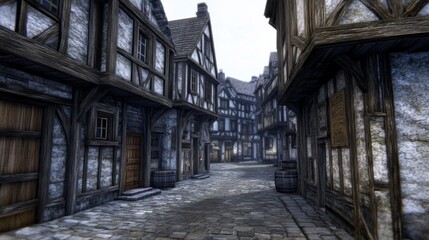 Fototapeta premium Historic Buildings with Inviting Atmosphere and Textures