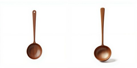 Wooden spoon on white isolate background