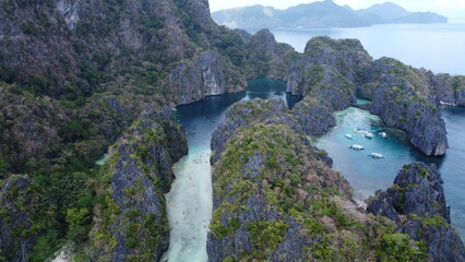 Drone photo of big lagoon in El Nido Philippines © Rachel