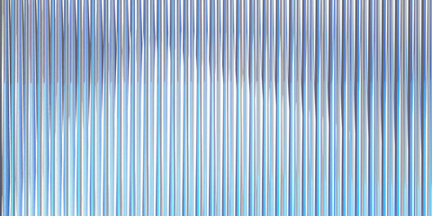 Abstract 3d blue background wallpaper with reeded glass and gradient texture, light refraction render. Transparent acrylic or plastic fluted frosted wall with vertical pattern lines. 3D illustration © marozhkastudio