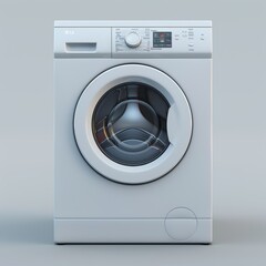 Realistic 3D Render of a Front-Loading Washing Machine