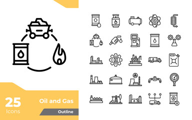 Oil and Gas Outline Icons