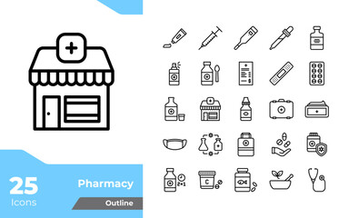 Pharmacy Outline Icons