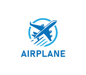 Airplane logo design. Simple travel logo. Flying plane logo template. Travel plane airline vector
