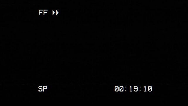 FF FAST FORWARD - VHS Playback Screen Overlay with Timecode HD Size