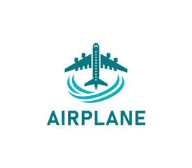 Airplane logo design. Simple travel logo. Flying plane logo template. Travel plane airline vector