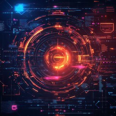 Fototapeta premium Abstract futuristic HUD background with digital elements