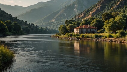 Obraz premium mountain village in the mountains