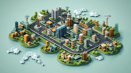 Infographic Style Urban Supply Illustration