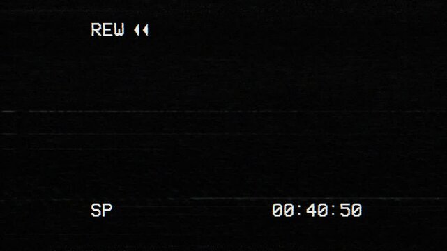 REW REWIND - VHS Playback Screen Overlay with Timecode HD Size