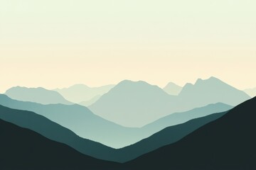 Obraz premium The silhouette of sharp-edged mountains creates a tranquil backdrop, inspiring a sense of adventure and exploration at dawn. Generative AI