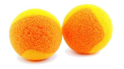 Yellow and Orange Ping Pong Balls on Transparent Background Generative AI