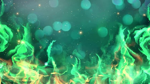 realistic green fire or smog burning flame seamless looping overlay 4k virtual video animation background