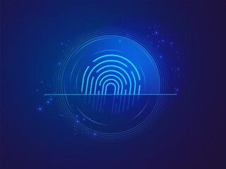 Naklejka premium Artificial intelligence with Fingerprint Scanner Technology Analysis vector design concept. AI technology for advance technology, robotic, new technology, ui, business, data protection, automations