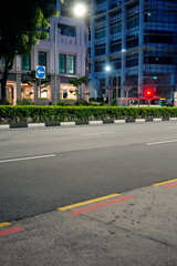 City Street With Traffic at Night