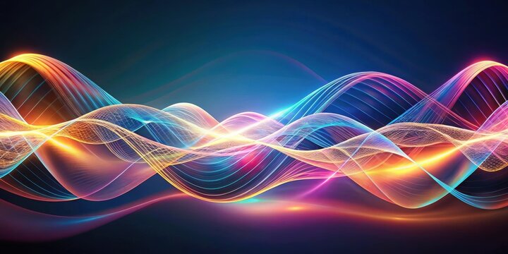 Ethereal and abstract background of intertwining wavy structures representing quantum fields , Quantum, Field