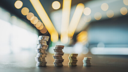 The coins are placed side by side between the left and right to rise higher, which is easy to fall. The concept of investment risk today has many factors.