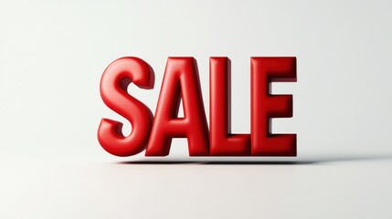 3D illustration of the text "sale" in bold red with dynamic shadows