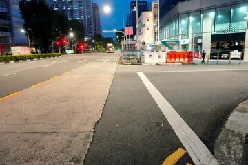 City Street With Traffic at Night