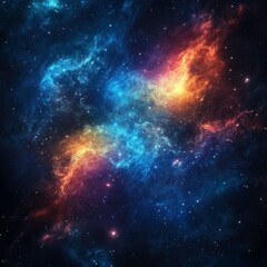 Naklejka premium Space nebula background with glowing stars